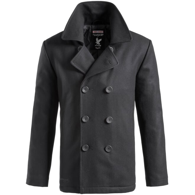 Brandit Kabát Pea Coat černý S