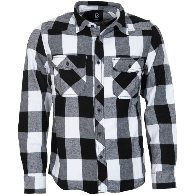Brandit Košile Check Shirt bílá | černá 3XL