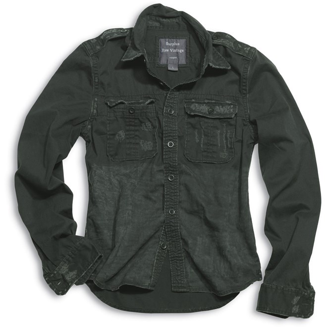 Levně Surplus Košile Raw Vintage Shirt 1/1 černá S