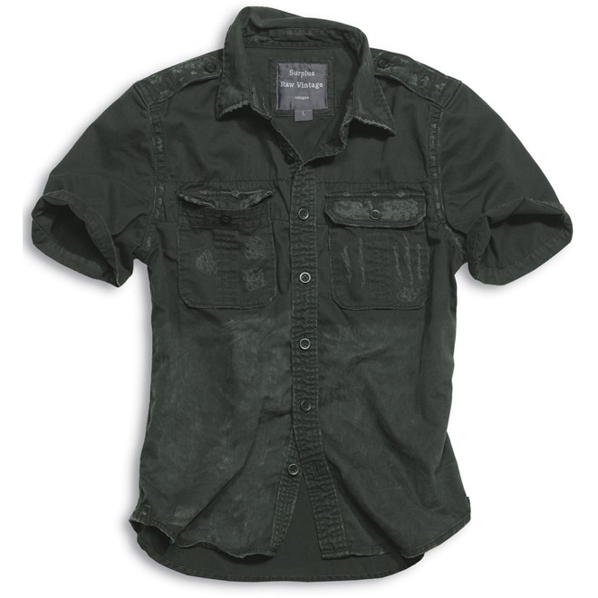 Levně Surplus Košile Raw Vintage Shirt 1/2 černá S
