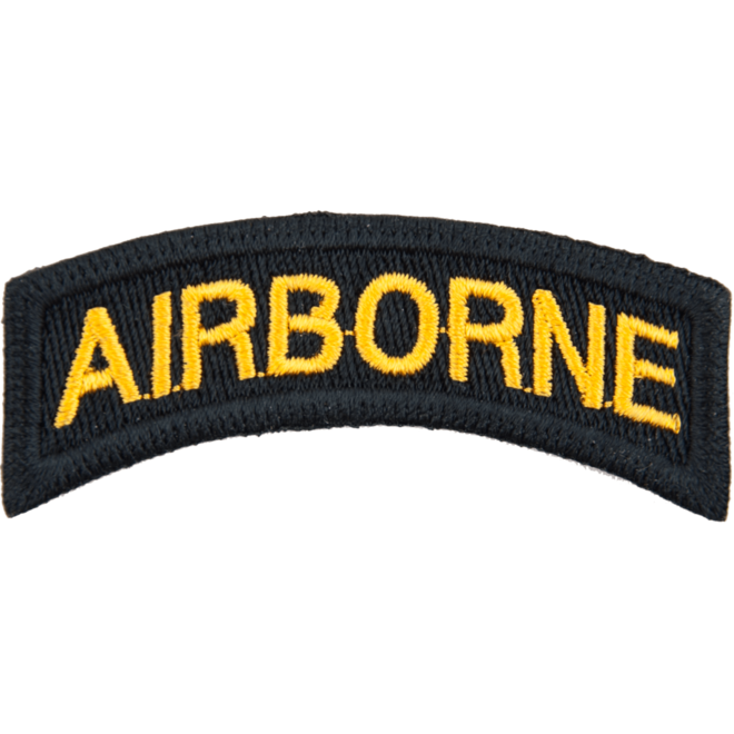 Nášivka: AIRBORNE - oblouček černá | žlutá
