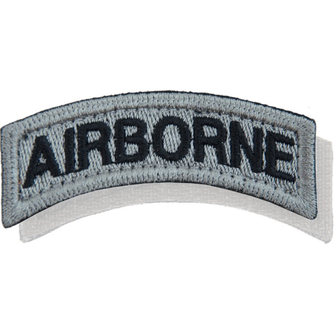 Levně Nášivka: AIRBORNE - oblouček šedá | černá