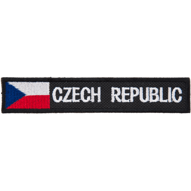 Levně Nášivka: CZECH REPUBLIC - s vlajkou černá | bílá