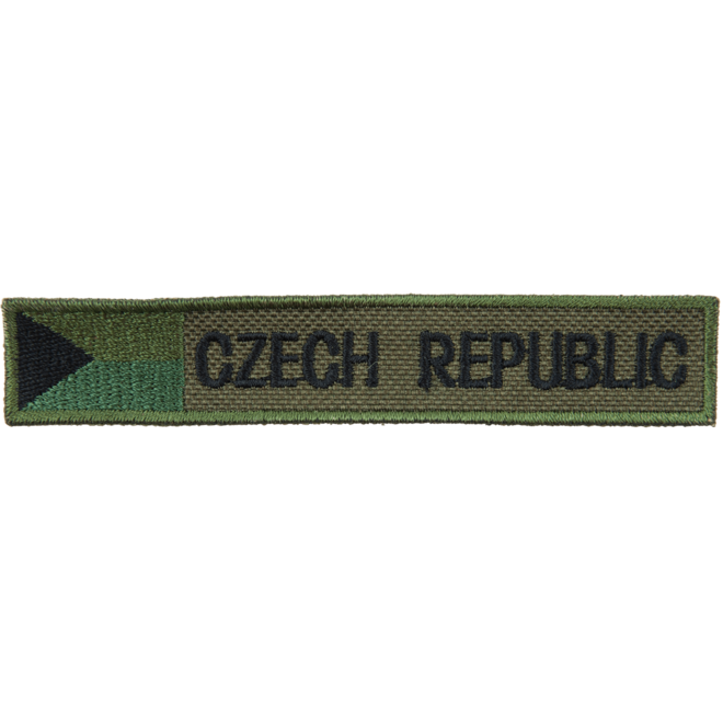 Levně Nášivka: CZECH REPUBLIC - s vlajkou olivová | černá