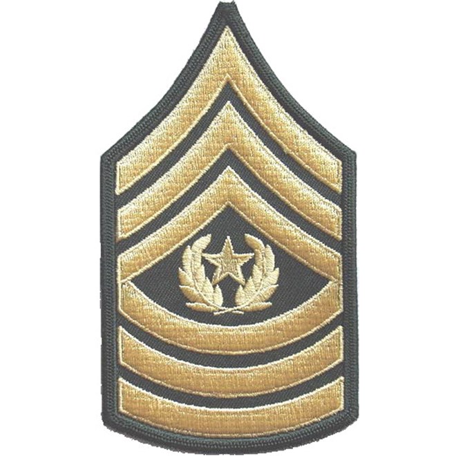Nášivka: Hodnost US ARMY rukávová Command Sergeant Major olivová | žlutá