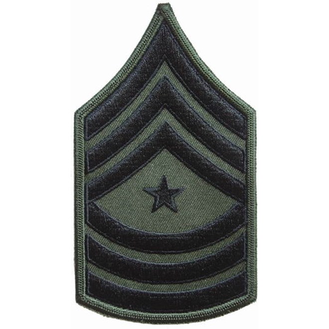 Levně Nášivka: Hodnost US ARMY rukávová Sergeant Major olivová | černá