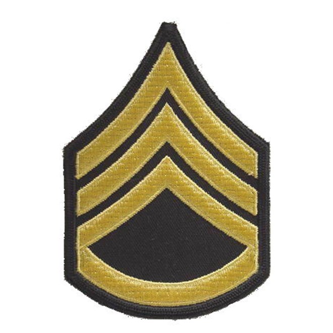 Levně Nášivka: Hodnost US ARMY rukávová Staff Sergeant černá | žlutá