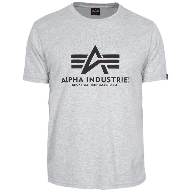Levně Alpha Industries Tričko Basic T-Shirt šedé melírované S