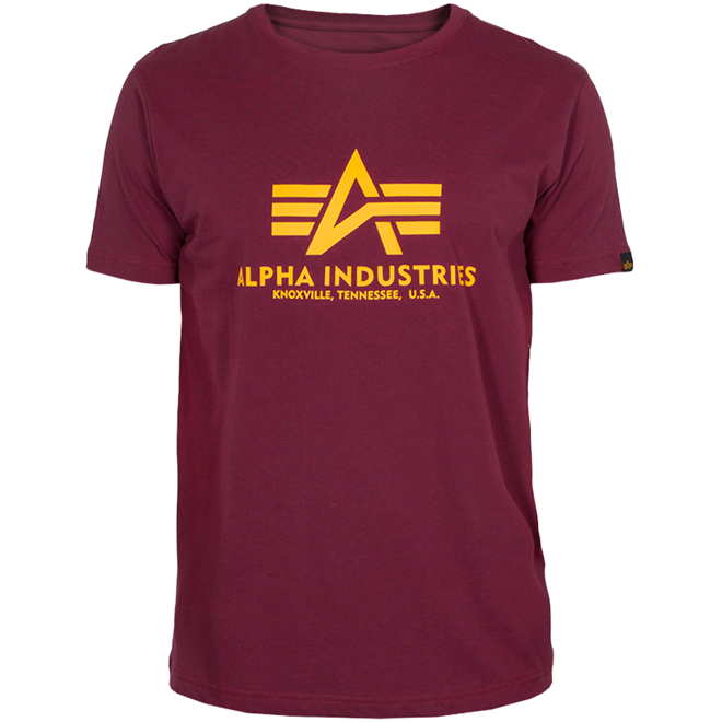 Alpha Industries Tričko Basic T-Shirt bordové M