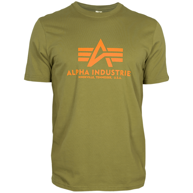 Levně Alpha Industries Tričko Basic T-Shirt zelená khaki M