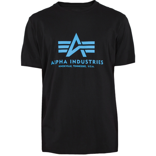 Levně Alpha Industries Tričko Basic T-Shirt černá | modrá XS