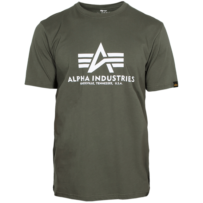 Levně Alpha Industries Tričko Basic T-Shirt olivová tmavá S