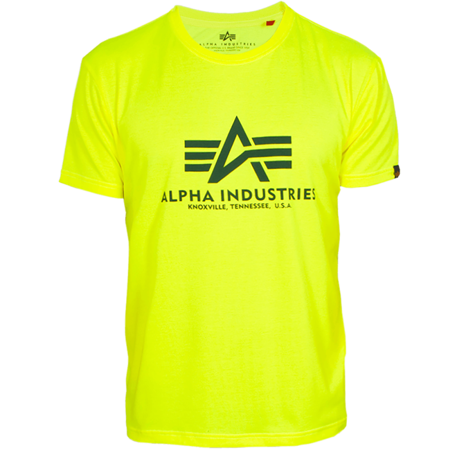 Alpha Industries Tričko Basic T-Shirt neon yellow M