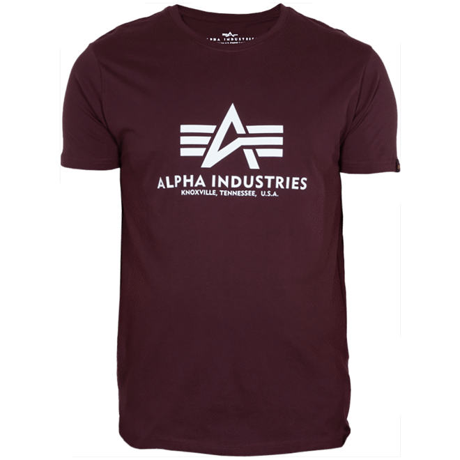 Levně Alpha Industries Tričko Basic T-Shirt deep maroon 4XL