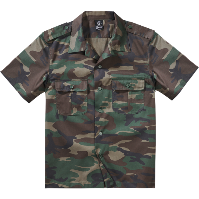 Brandit Košile US Shirt Shortsleeve woodland S