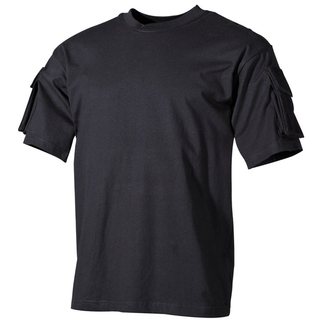Levně Tričko US T-Shirt s kapsami na rukávech 1/2 černé S