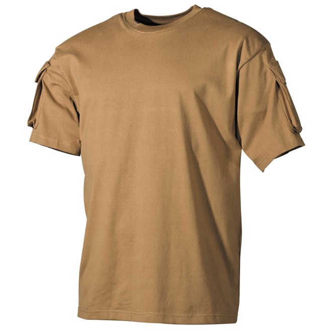 Levně Tričko US T-Shirt s kapsami na rukávech 1/2 okrové L