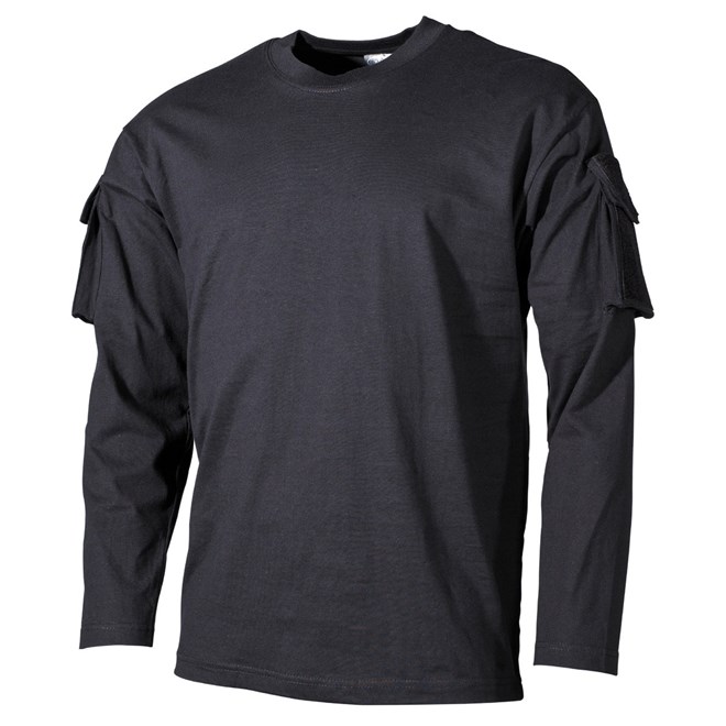 Levně Tričko US T-Shirt s kapsami na rukávech 1/1 černé S