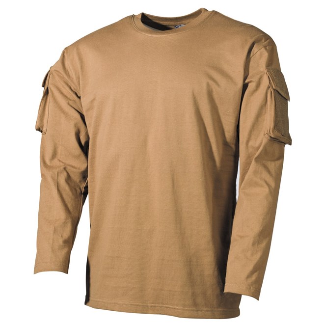 Levně Tričko US T-Shirt s kapsami na rukávech 1/1 okrové S