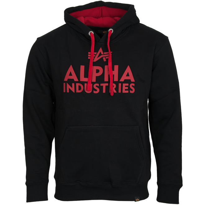Levně Alpha Industries Mikina Foam Print Hoody černá | červená M