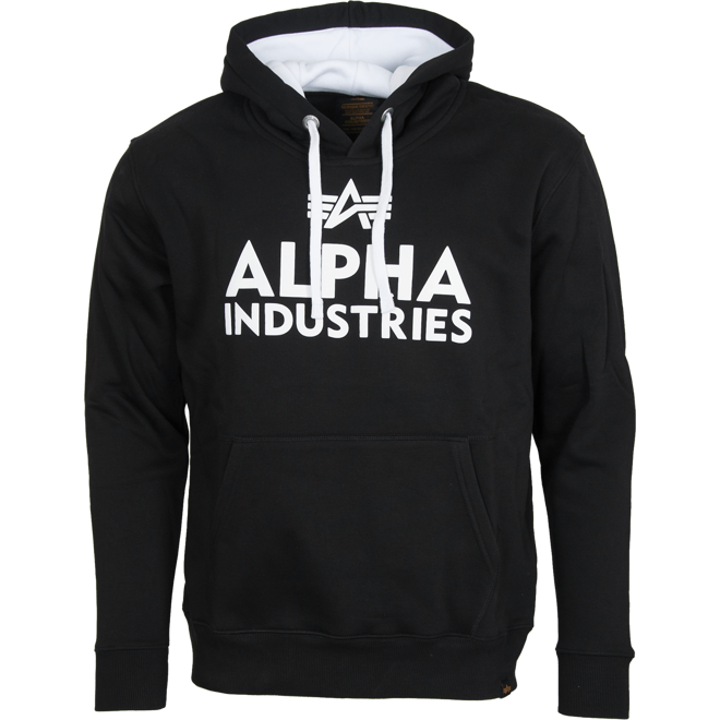 Levně Alpha Industries Mikina Foam Print Hoody černá | bílá L