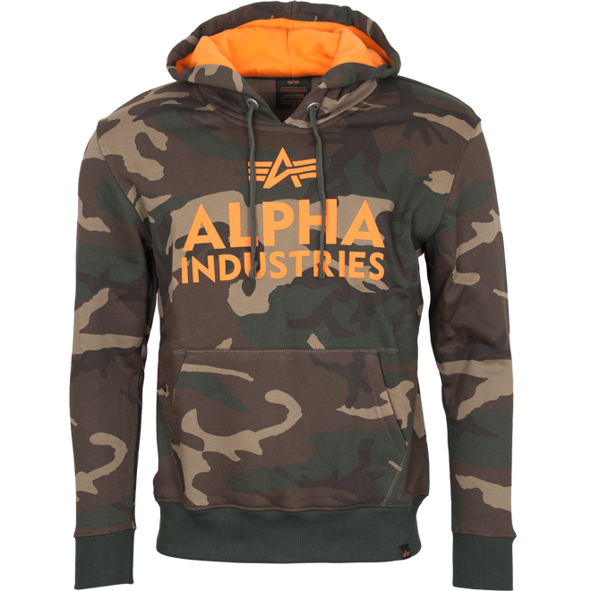 Alpha Industries Mikina Foam Print Hoody woodland camo 65 L