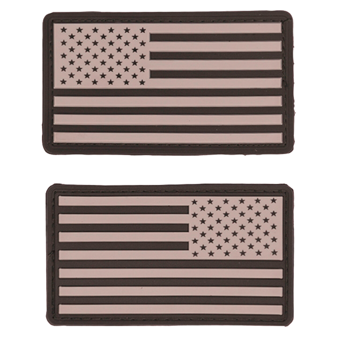 Nášivka gumová 3D: Vlajka USA [sada] šedá | černá