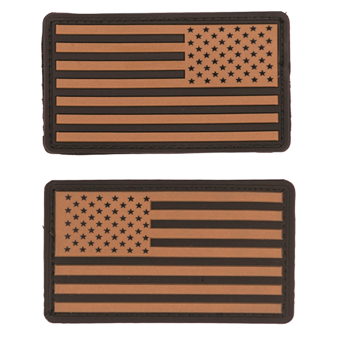 Nášivka gumová 3D: Vlajka USA [sada] béžová | černá