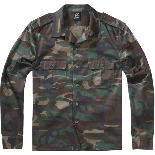 Brandit Košile US Shirt Longsleeve woodland 4XL