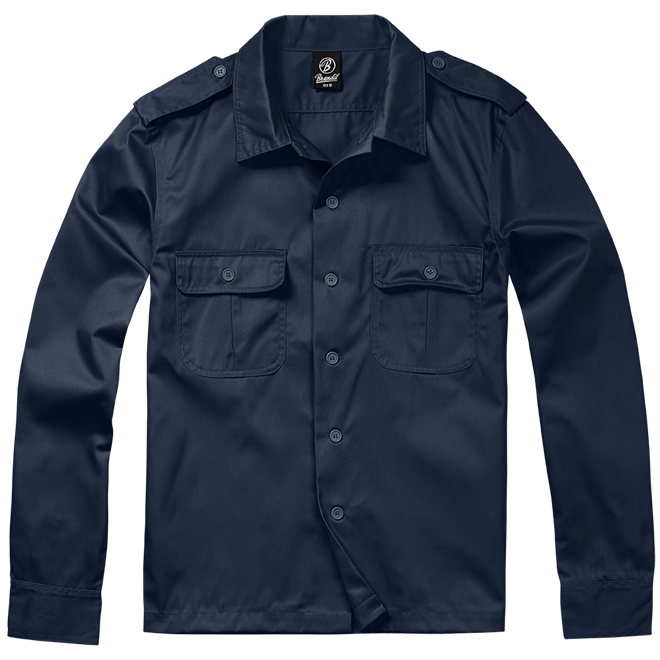 Brandit Košile US Shirt Longsleeve modrá tmavě (navy) XL