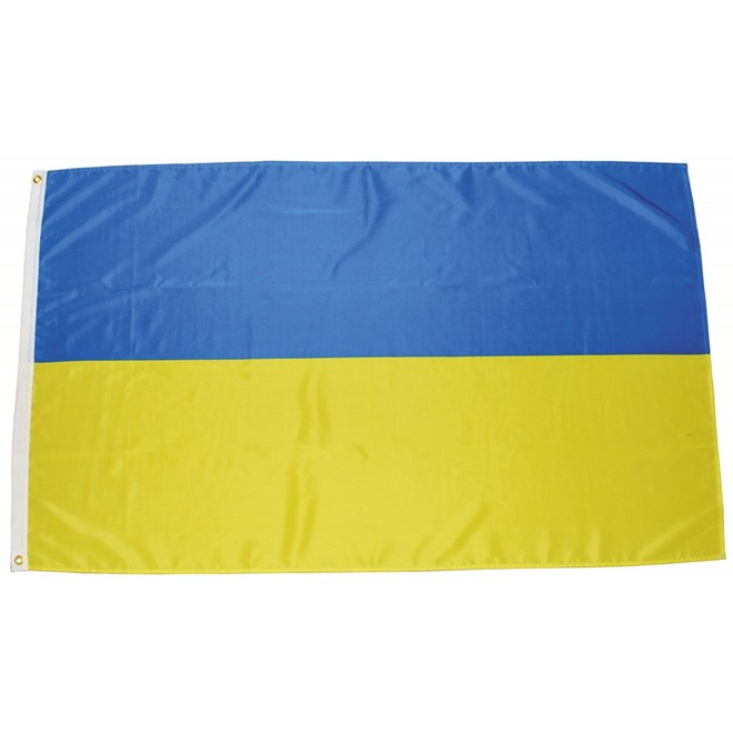 Levně Vlajka: Ukrajina [150x90, tištěná, s oky]