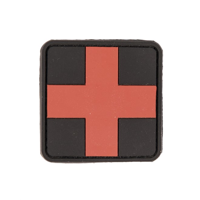 Levně Nášivka gumová 3D: Kříž velký černá | červená