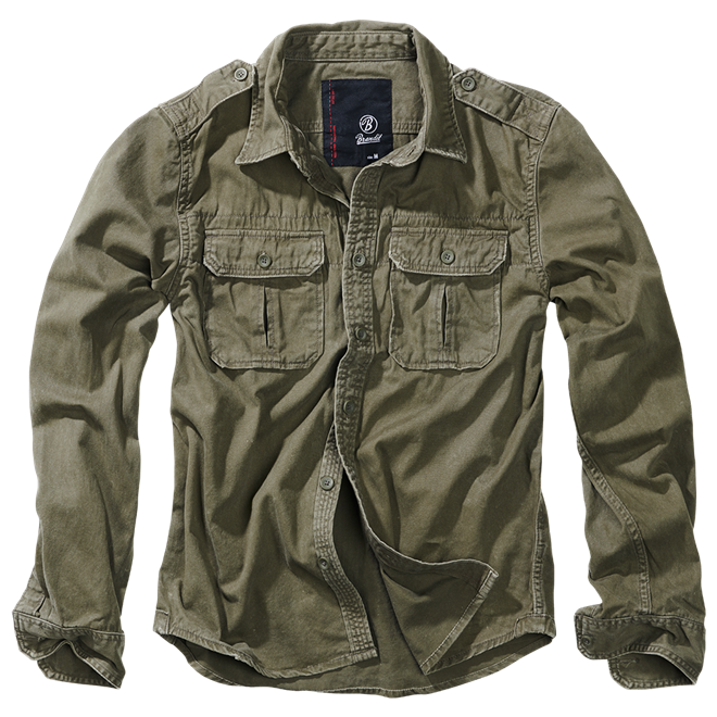 Brandit Košile Vintage Shirt Longsleeve 1/1 olivová XL