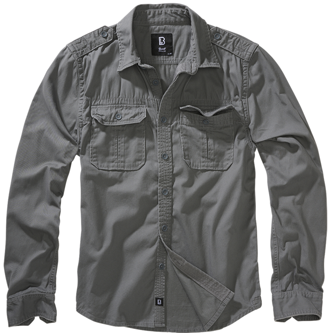 Brandit Košile Vintage Shirt Longsleeve 1/1 charcoal grey S