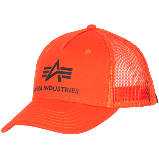 Levně Alpha Industries Čepice Baseball Basic Trucker Cap flame orange