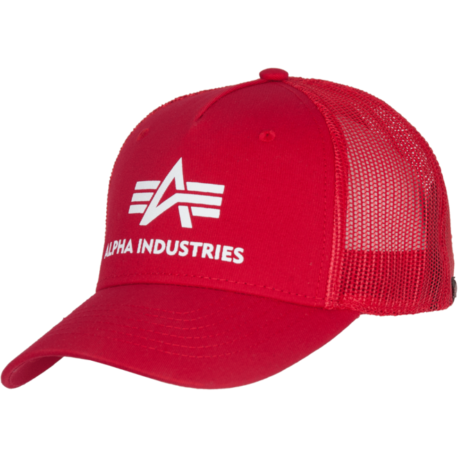Levně Alpha Industries Čepice Baseball Basic Trucker Cap speed red