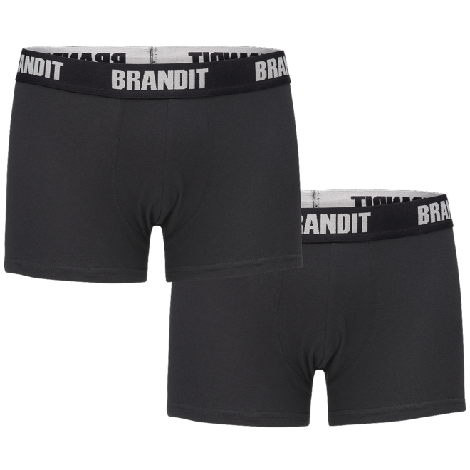 Levně Brandit Boxerky Boxershorts Logo [sada 2 ks] černé + černé S