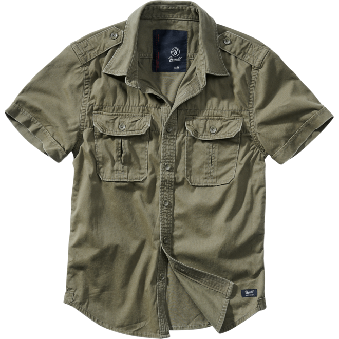 Brandit Košile Vintage Shirt Shortsleeve 1/2 olivová XXL