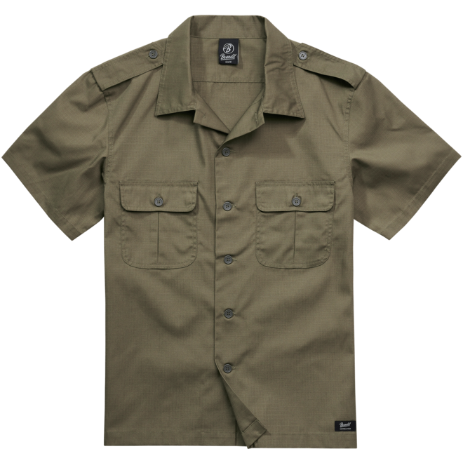 Brandit Košile US Shirt Ripstop 1/2 Arm olivová S