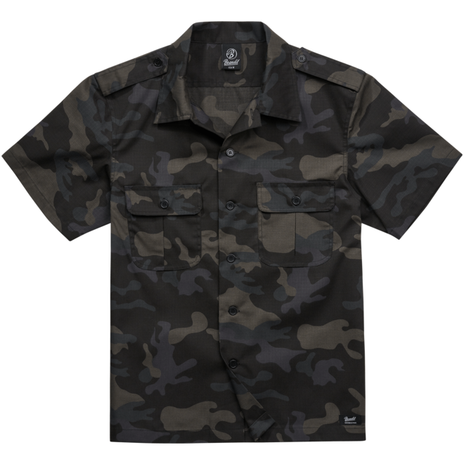 Levně Brandit Košile US Shirt Ripstop 1/2 Arm darkcamo S