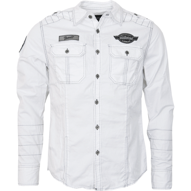 Brandit Košile Luis Vintageshirt Long Sleeve bílá XL
