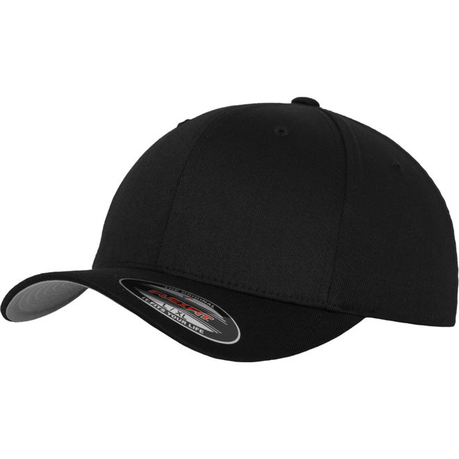 Levně Brandit Čepice Baseball Cap Flexfit Wooly Combed černá | šedá L/XL