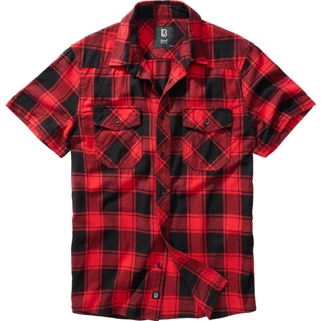 Brandit Košile Checkshirt Halfsleeve červená | černá 5XL