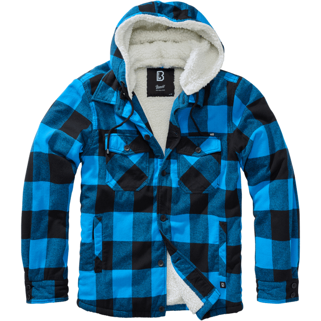 Levně Brandit Bunda Lumberjacket Hooded černá | modrá XL