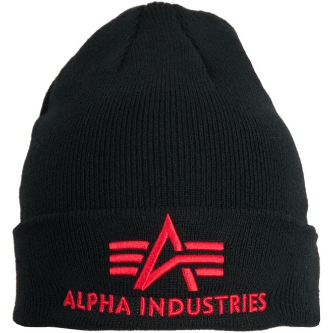 Levně Alpha Industries Čepice 3D Beanie černá | červená