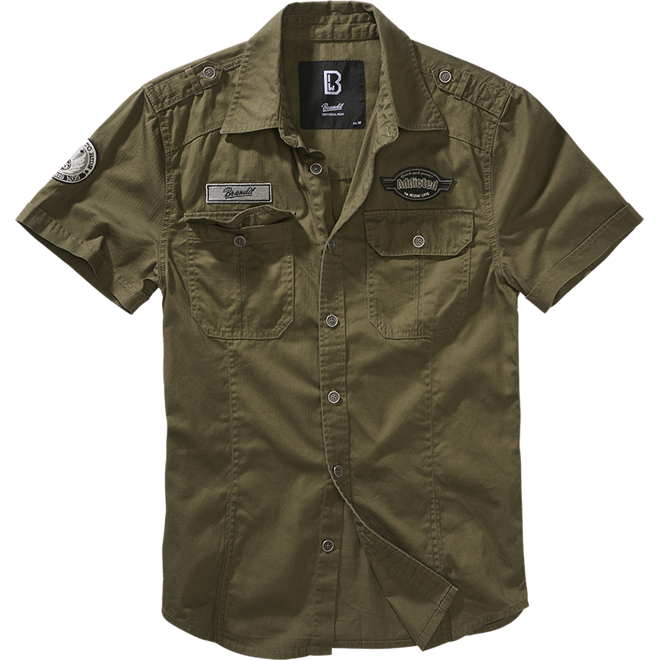 Brandit Košile Luis Vintageshirt Short Sleeve olivová XL