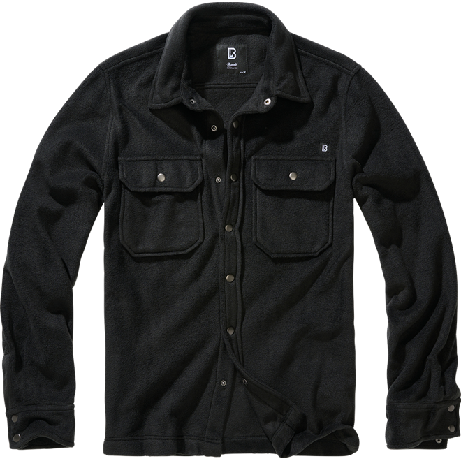 Brandit Košile Jeff Fleece Shirt Long Sleeve černá L