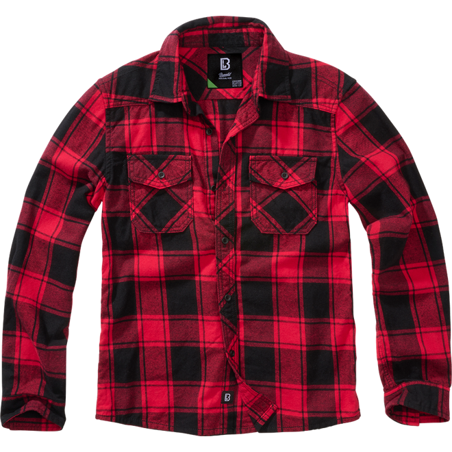 Brandit Košile dětská Kids Check Shirt Long Sleeve červená | černá 134/140
