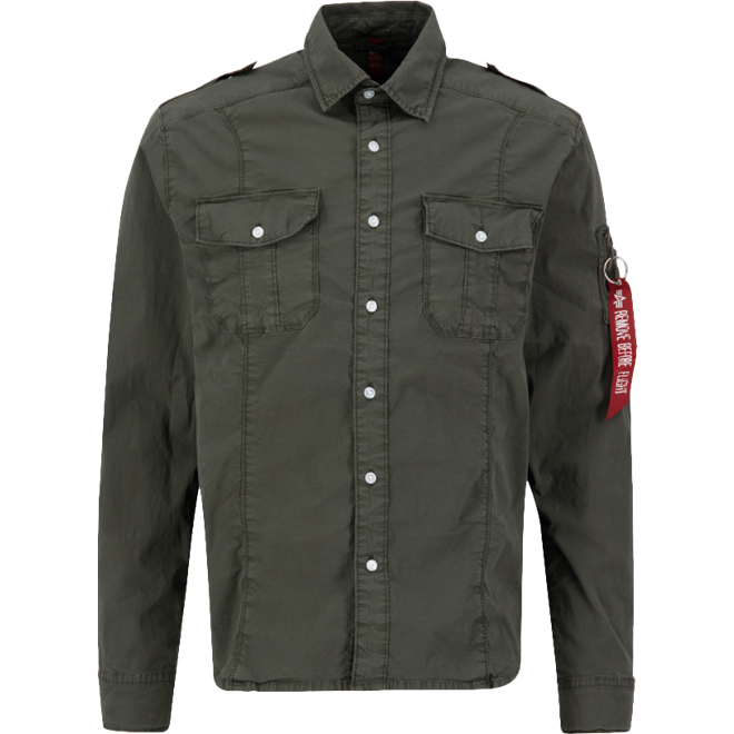 Alpha Industries Košile Basic Shirt Slim greyblack L