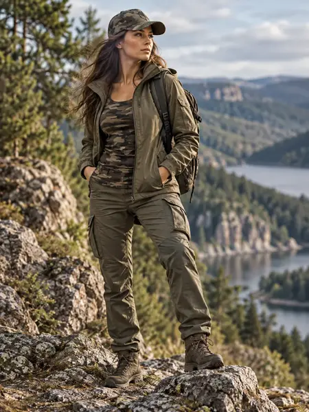 žena v army oblečení
